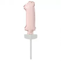 Amscan Balon foliowy mini cyfra 1 pastel r�owa 4x12cm