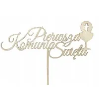 Topper drewniany Komunia �wi�ta (19,5x6,5cm)