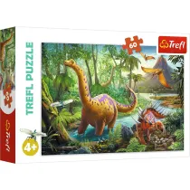 Puzzle 60 el. Wdrwka dinozaurw Trefl