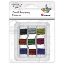 Druciki florystyczne 9 kolor�w TITANUM CRAFT-FUN SERIES 9 szt.