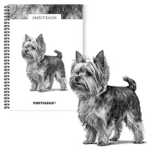 Narcissus Szkicownik A4 na spirali Pies Yorkshire Terrier 50k z perforacj� 120 gsm