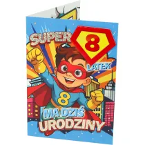 Yeku Karnet Urodziny 8 ch�opiec - Superbohater
