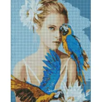 Ideyka Diamentowa mozaika - Dziewczyna z papug� 40x50cm
