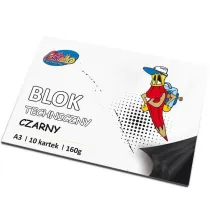 Alfa Pastello Blok techniczny A3 160g czarny 10 kartek