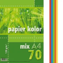 Kreska, papier kolorowy A4, 70 kartek, 120 g/m2, wielokolorowy