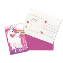 Procos Zaproszenia z kopertami Unicorn Rainbow