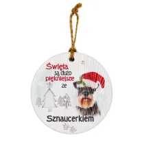 Kukartka Zawieszka ceramiczna Bo�e Narodzenie Sznaucer