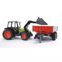 Traktor Claas Nectis 267F z adowark i przyczep Bruder