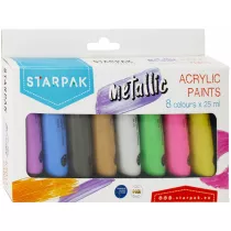 Starpak Farby akrylowe metaliczne 484980 8x25ml