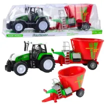 Traktor rolniczy z przyczep� mieszalnik paszy LeanToys
