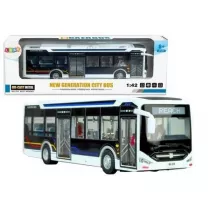 Autobus elektryczny miejski metalowy biay 1:42 Leantoys