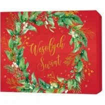 Pude�ko prezentowe �wi�teczne, wianek (22,5x17,5x4cm)