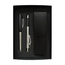 Faber-Castell Zestaw prezentowy basic metal piro+dugopis+etui skrzane