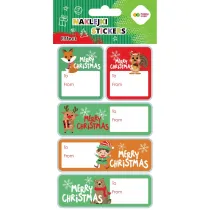 Happy Color Naklejki EFFECT-Xmas Animals Tag 10x20cm