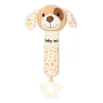 Grzechotka pluszowa z piszczkiem piesek br�zowy Baby Mix