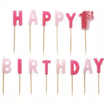 Amscan Zestaw �wieczek "happy 1st birthday" girl