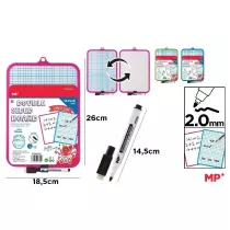 Tablica biaa dwustronna z markerem 18,5x26cm MIX