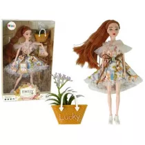 Lalka Emily jesienna d�ugie rude w�osy, kwiaty LeanToys