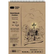 Szkicownik na spirali A4/80K Plenerowy HAPPY COLOR