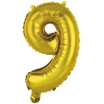 Amscan Balon foliowy mini cyfra 9 z�ota 30x40cm