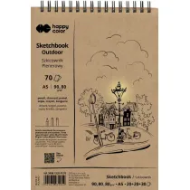 Szkicownik na spirali A5/80K Plenerowy HAPPY COLOR