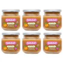 Smileat Deser z ekologicznymi brzoskwiniami i malinami po 6 miesi�cu Zestaw 6 x 130 g Bio
