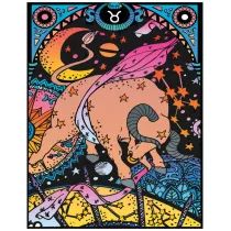 Kolorowanka welwetowa A4 Zodiak Byk