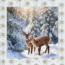 Serwetki Lunch Daisy BN - Roedeers Couple in Winter Forest SDGW023801
