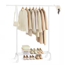 Songmics Mobilny wieszak na ubrania 156 cm biay