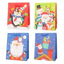 incood. Torebka ozdobna �wiateczna 26x32cm Pingwin Miko�aj
