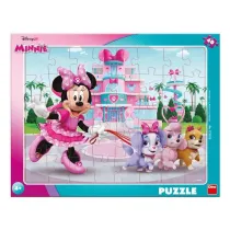 Puzzle ramkowe Myszka Minnie i pieski 40el Dino Toys
