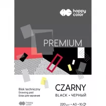 Blok techniczny A3 Premium Happy Color czarny 220g 10 szt.