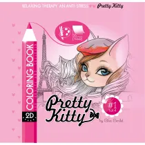 Kolorowanka antystresowa 200x200 20 kartek usztywniana 2D brokat Pretty Kitty 1