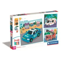 Puzzle 3x48 el. SuperColor. Rescue vehicles Clementoni