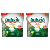 Ludwik MAXX POWER PLUS ALL IN 1 kapsu�ki do zmywarek Lemon zestaw 2 x 30 szt.