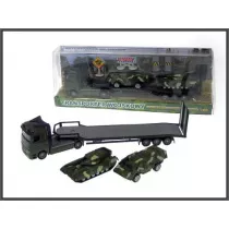 Transporter wojskowy + 2 pojazdy pod kloszem Hipo