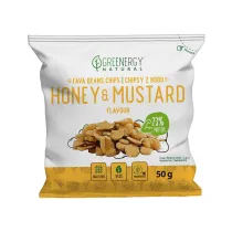 Greenergy Chipsy proteinowe z bobu o smaku miodu i musztardy 50 g