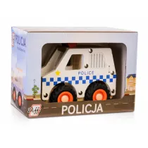 Auto drewniane z oponami Policja Daffi