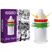 Egzo Jolly Roger prezerwatywa z pieszczcymi kolcami i wypustkami Medium