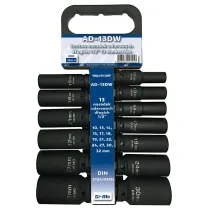 Adler Nasadki udarowe d�ugie 1/2" ad-13dw 10-32mm /wieszak 13 szt.