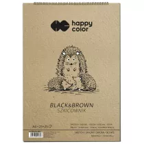 Happy Color Szkicownik na spirali BLACK&BROWN, A4, 80g, 50 arkuszy 50 kartek