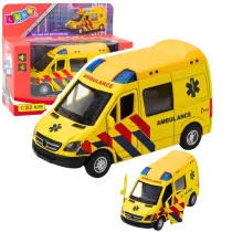 Karetka ambulans metalowy z nap�dem Pull Back LeanToys