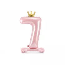 PartyDeco Stoj�cy balon foliowy 7 jasny r� 84cm