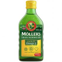 Moller`s Tran Norweski Gold o aromacie cytrynowym w płynie Suplement diety 250 ml