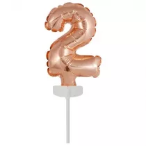 Amscan Balon foliowy mini cyfra 2 r�owe z�oto 8x12cm