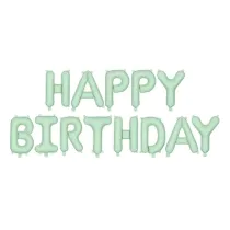 PartyDeco Balon foliowy Happy Birthday ziele� 340x35cm