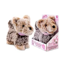 Piesek chodzcy na smyczy brzowy Artyk