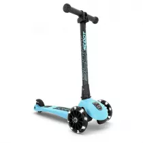 Highwaykick 3 LED Hulajnoga trjkoowa skadana ze wieccymi kkami 3-7 lat Blueberry Scootandride