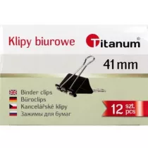 Titanum Klipy biurowe 41mm 12 szt.