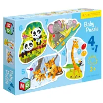 Puzzle 4w1. Dzikie zwierz�ta Multigra